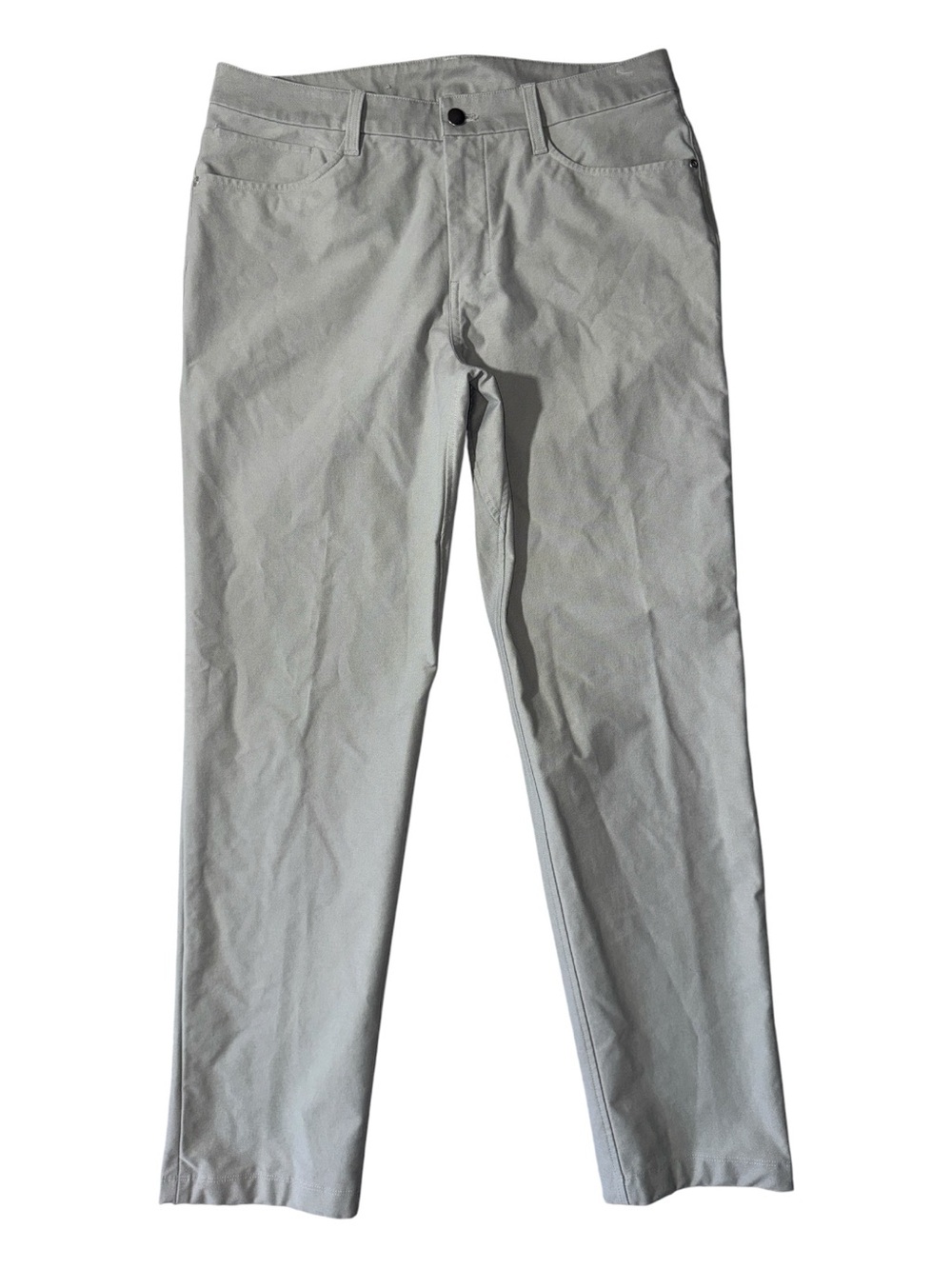 Lululemon mens 32x30 slim fit light grey solid canvas pants EUC